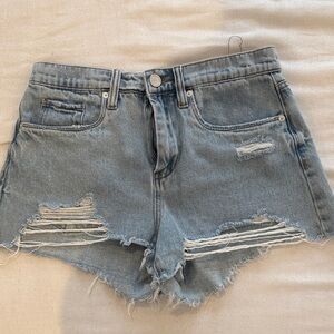 Blank NYC Light Blue Distressed Jean Shorts